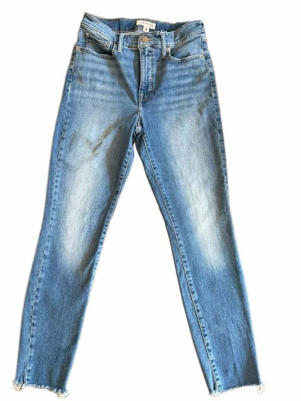 Lucky Brand Bridgette Skinny Jeans Blue Denim Raw Hem